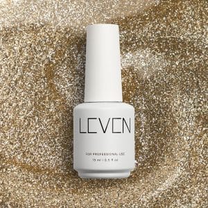 Leven | Ημιμόνιμο βερνίκι με glitter/shimmer 15ml no. G012 Goldness